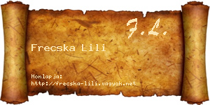 Frecska Lili névjegykártya